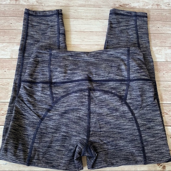 Victoria Secret Sport Navy Blue Space Dye Heathered High Rise Crop Leggings - Picture 4 of 9